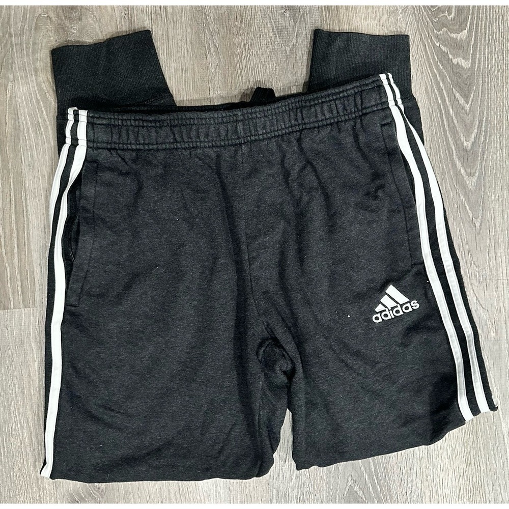 Vintage Adidas Sweatpants Men's Medium Black Athletic Taper Drawstring Sweatpant - Picture 4 of 14